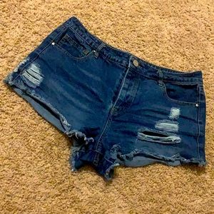 Very short Jean shorts